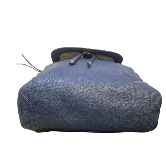 Michael Kors Navy Blue Pebbled Leather Studded Backpack Purse - Picture 6 of 9